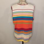 Evan Picone  vintage cotton sleeveless sweater tank multi stripe XL Photo 2