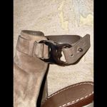 Tory Burch  Beige Brown Gemini Link‎ Peep Open Toe Slingback Suede Bootie Size 7 Photo 7