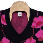 CAbi  Rococo Pullover #4102 Black Pink‎ Flowers Sweater Womens Medium Photo 1