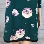 Xhilaration Dark Green Purple Floral Print 3/4 Sleeve Casual Cute Photo 8
