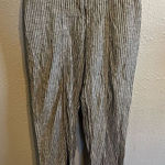 Sundance  Andover Pants Linen Cotton Blend Gray White Striped Wide Leg Sz 10 Photo 0