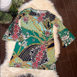 MSK colorful gold chain printed dress sz 8 Green Photo 0