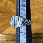 Natural White Buffalo Sterling Silver Ring Size 7 Black Photo 7