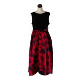 NWT Alexa B Floral Red and Black Maxi Skirt Dress Gown High Neckline Romantic Size 20W Photo 3