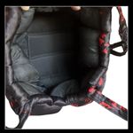 Vintage Mira Red & Black Quilted Puffy‎ Asian Print Shoulder Bag w/ Head Scarf Photo 8