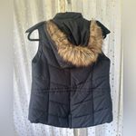 American Rag Zip Button Up Removable Fur Trim Hoodie Puffer Vest Zipper Pockets Photo 4