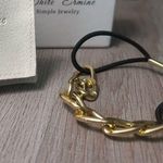 White Ermine Gold Chain Bracelet conversations as a chic hair tie Photo 0