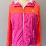 Abercrombie & Fitch Women’s Pink Orange Hooded Windbreaker Jacket Large NWT Photo 0