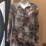 Mystree  brown tan patterned high low blouse Photo 0