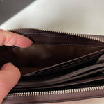 Coach  Monogram Zip Around Quilted Signature Wallet Clutch brown Photo 14