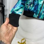 Allegra K  Blue and Green Bomber Jacket Photo 2