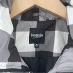 Kensie Jeans Vest Buffalo Check Quilted Black & White Pockets Zip Up SZ Medium Photo 2