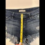 Guess WOMEN'S CUT OFF DISTRESSED DENIM JEANS SHORTS Dark Blue Sz 26 Stretch Low Photo 2