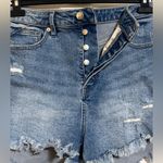 We The Free Free People Crvy Vintage Distressed High Rise Raw Hem Button Fly Denim Shorts 29 Photo 5