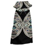 Mossimo Strapless XS Strapless Black Patterned Maxi Dress Y2K Photo 0