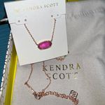 Kendra Scott Rose Gold with Magenta stone necklace new in pouch Photo 1