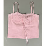 Pink Pastel Lace Corset Coquette Tank Top Shirt Blouse Size S 🎀 Photo 1