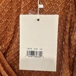 Mac Duggal  NWT Copper Beaded Wrap Over Puff Sleeve Dress Rhinestone Waist Sz 18 Photo 5