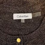 Calvin Klein NWOT Gray Metallic Sparkly Button-Down Cardigan Sweater Large Photo 3