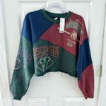 Urban Outfitters NWT UO Collegiate Colorblock Cropped Sweatshirt SMALL Photo 3