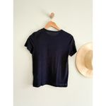 J.Crew | NWT New relaxed linen T-shirt in Navy Blue | Sz XXS Photo 6