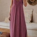 Soft Surroundings  mauve sleeveless crinkle textured ankle length maxi dress Photo 0