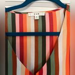 E & M  striped button down cropped top with a tie at the bottom Photo 2