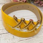 XXX Buckle Yellow/Gold Leather Belt Yellow Photo 0