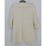 Cato ‎ $48 Medium Cream Open Knit Single Button Long Line Tunic Cardigan Sweater Photo 4