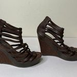 Bucco Otto Wedge Sandals Womens Size 6 Brown Stud Accents Bohemian Trendy Photo 2