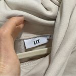 LIT Active Whisper Oversized Turtleneck Sweatshirt Cream pullover mockneck beige Tan Size L Photo 2