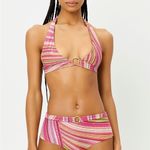 frankie's bikinis Frankie’s Bikinis x Hailee Steinfeld Eden Halter Bikini Top in Pink Disco Photo 2