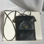 Capezio  Vintage Italian Black Leather Crossbody Bag Side Zipper Snap Top Photo 1