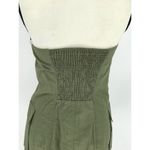 Honey Peach Green 100% Cotton Mini Dress Sz S | Cargo Pockets & Full‎ Zipper Photo 11