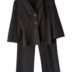 B. Smart Y2K Womens Pinstripe Suit Set Blazer Pants 11 12 Office Siren Corporate Photo 0