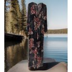 BCBGeneration  Women's Sheer Floral Jumpsuit Feminine‎ Deep V Neck Flowy Boho-S Photo 5