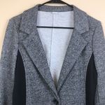 Three Dots  Women’s Soft Colorblock Heather Gray and Black One-Button Blazer Photo 1