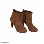 Eva & Zoe Suede Heeled Ankle Boots Brown Size 6.5 Y2K Minimalist Mobwife Neutral Photo 2