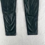 Alya Faux Leather Ankle Pants Women Small Dark Green Stretch Mid Rise Skinny Leg Photo 3
