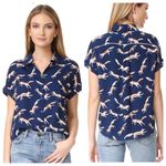Cooper and Ella  Alice Button Front Blouse Fox Print Size Large Photo 1