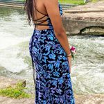 Dillard's Blue Sequin Prom Dress Photo 1