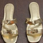 J.Crew Metallic Gold Knot Slide Sandals Size 9 Minimalist Chic Resort Coastal Photo 0
