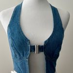 SheIn Blue Denim Halter Tank Top Photo 3
