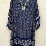 Umgee Blue Peasant Tunic Dress Size Medium 3/4 Sleeve Photo 0