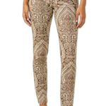 J. McLaughlin  Paisley Bohemian Lexi Jeans Size 12 Brown White Hippie Festival Photo 2