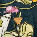 Guess Long Sleeve Floral Button Up Blouse, Front Pockets, Roll Up Sleeves, L Photo 6