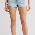 Alice + Olivia Maggie Mr Vintage Cuffed Shorts 27 4 Light Wash S Denim Jean Photo 0