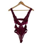 Victoria's Secret  Burgundy Lace Strappy Teddy Bodysuit XS Photo 3