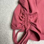 SheIn  Pink Sleeveless Ruched Crop Tank Top Photo 4