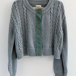 Buckle  Cable Crop Cardigan Sweater XS Photo 0